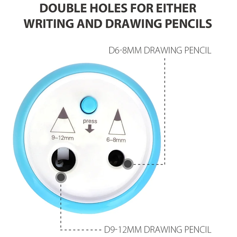 Tenwin 8016 Double Hole Portable Plastic Electric Operated Pencil Sharpener For School Students