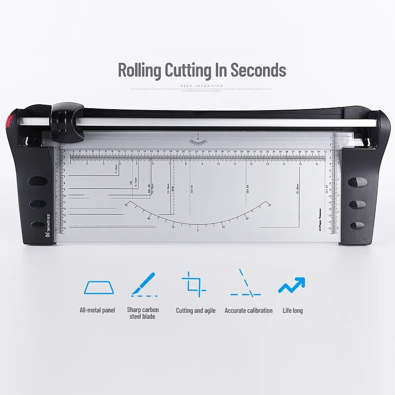 Tenwin T34002-A3 Rotary Rolling Manual Paper Cutter Trimmer A3 With Standard Ruler Mark