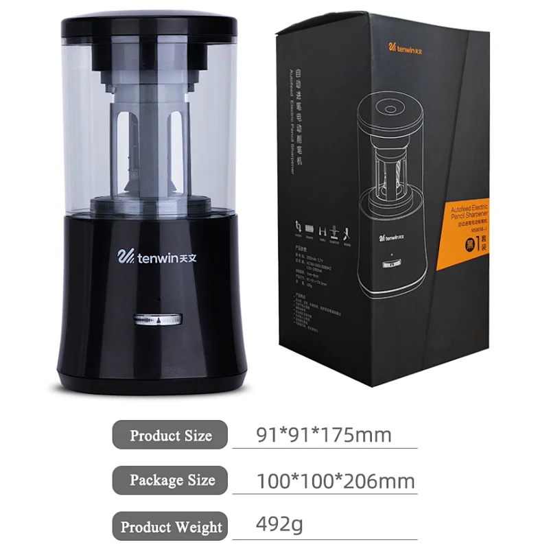 Tenwin 8018 USB Rechargeable Automatically Feed Auto Eject Fast Sharpening Knife Electric Pencil Sharpener For Office