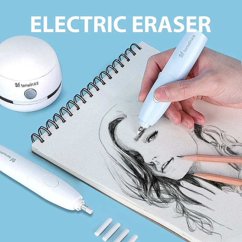 Tenwin 8306 New Style Mechanical Battery Operated Sketch Highlights Electric Eraser Rubber