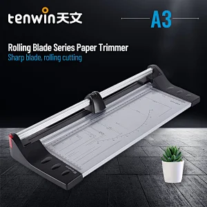 Tenwin T34002-A3 Rotary Rolling Manual Paper Cutter Trimmer A3 With Standard Ruler Mark