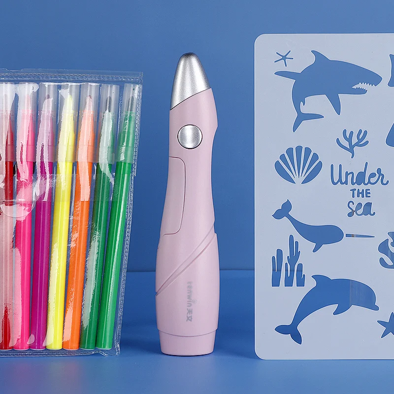 Tenwin 8089 Creative Fancy Corlorful DIY Stationery Airbrush Painting Gift Set With Customized Logo