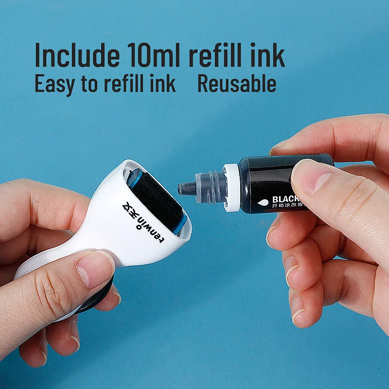 Tenwin 7605 Plastic Custom Cinfidencial Security Tamper Sticker Roller Stamp Invisible Ink