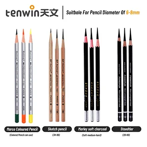 Tenwin 8039 Custom Latest Design Adjustable Pen Tip Black Metal Electric Sharpener Pencil Desk Stationery