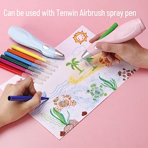 Tenwin 5600 Customizable Drawing Marker 12 Art Watercolor Pens 24 Paint Coloring Pans Bright And Vivid Colors Brush Pen
