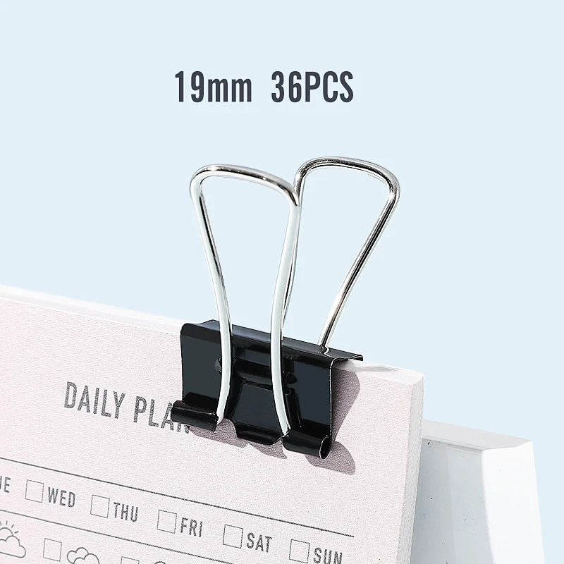 Tenwin 1335 Brand New Clip Factory Wholesale Paper Folder Metal Black 19mm Less Effort Clip Binder