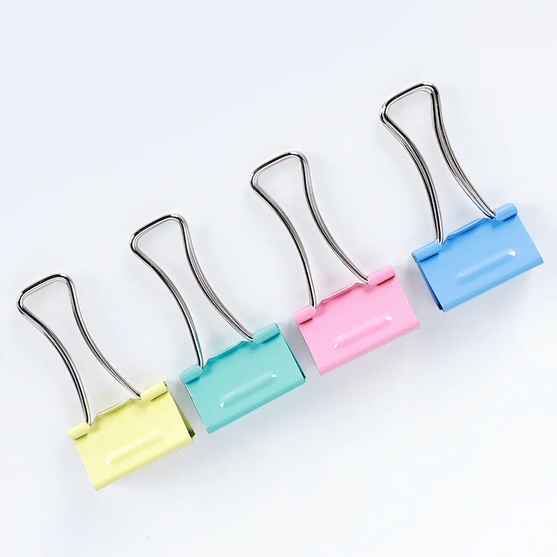 Tenwin 1326 Factory Wholesale Small Size Clips New Folder Steel Metal Color Force Paper Less Effort Clip Binder 15mm