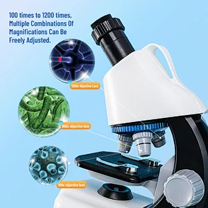 Tenwin 3002 Popular Design Portable 100~1200X Science Children Price Educational Student Children's Toys Microscope For Kids