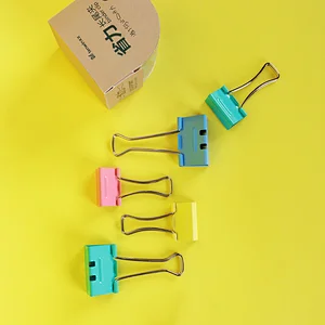 Tenwin 1326 Factory Wholesale Small Size Clips New Folder Steel Metal Color Force Paper Less Effort Clip Binder 15mm