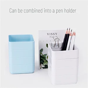 Tenwin 3222 USB DIY Novelty Office Desk Box Plastic Pen Mobile Charge Holder for Office Home School Student
