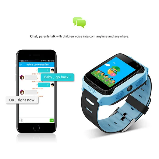 Q529 2G Kids Smart Watch Phone Watch Location Tracker SOS Timer Alarm Clock Camera Pedometer Calculator Touch Screen Wristband