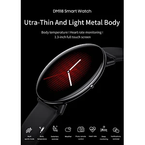 DM118 4mm Ultra Thin Smartwatch Body Temperature Detection Watch Youth Health app Silicone Strap Bluetooth Call IP68 Smartwatch