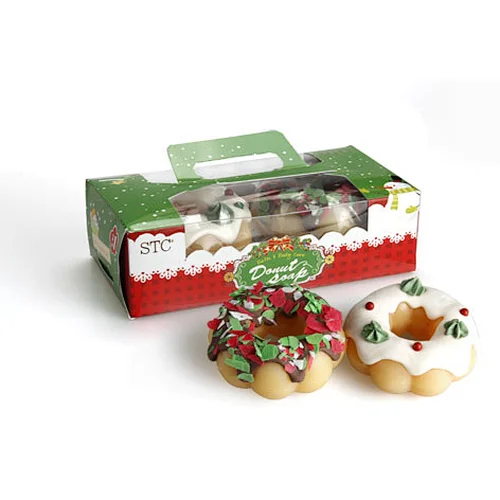 New design bath organic donut  soap gift set lovely decoration promotional christmas gift  soap