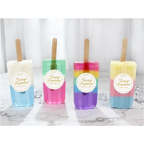 Custom bath washing  soap gift set    kids moisturizing colorful  fair and lovely gift packaging popsicles soap