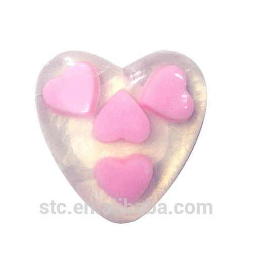 Heart shape transparent handmade promotional soap