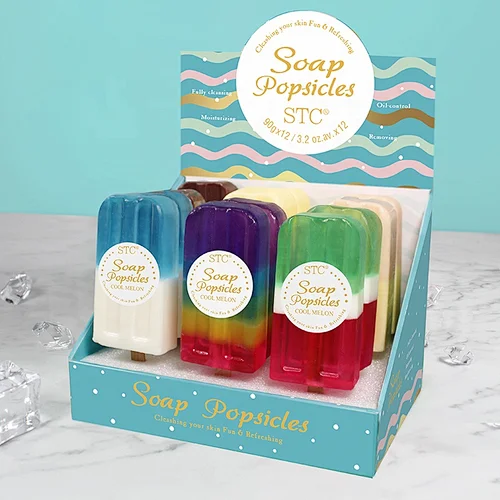 Custom natural body skin care glycerin  soap gift set beauty solid handmade cute ice-lolly soap