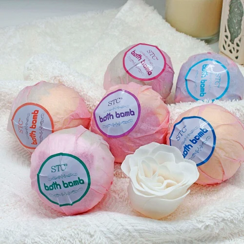 Bubble scented fizzing bath bomb private label bath fizzer set