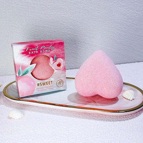 Custom private label relaxing spa bath fizzer Amazon hote sale  heart shape bubble bath bomb