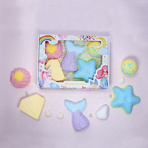 Amazon Top Selling Colorfulwholesale bath fizzer gift set moisturizing  bubble lovely  spa  kinder bath bomb