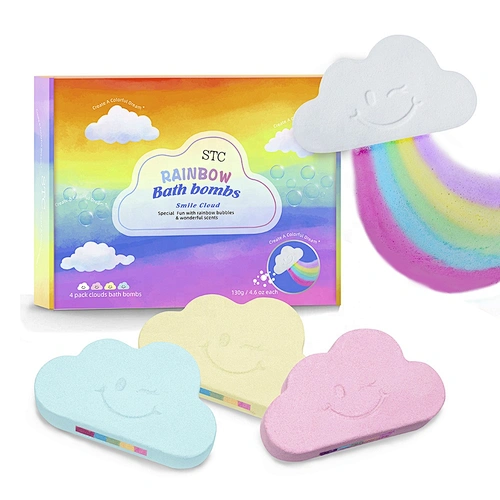 Organic Bath Bombs with Toy Inside rainbow cloud bath fizzy OEM Factory