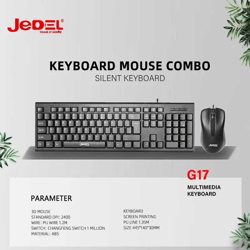 Wired keyboard and mouse combo