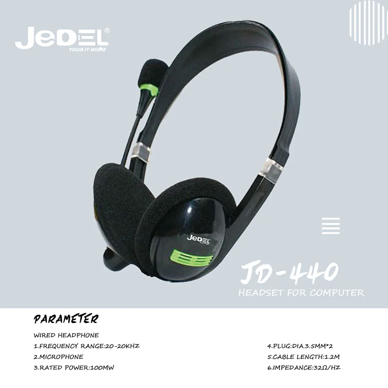 wired computer headphone