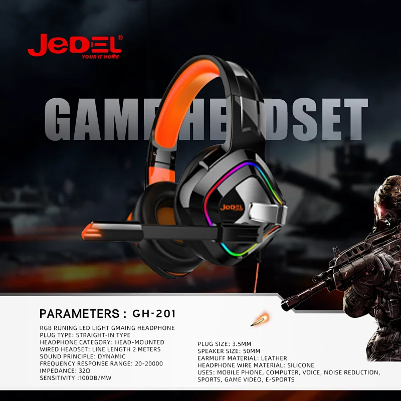 RGB Runing led light Gmaing headphone