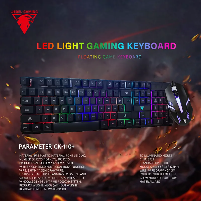 Wired keyboard mouse combo