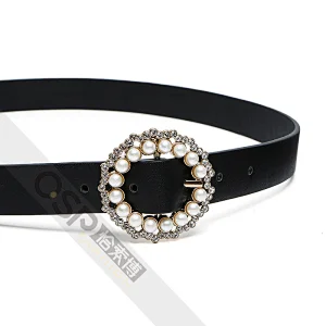 Women's Fashion Belt with Pearl buckle