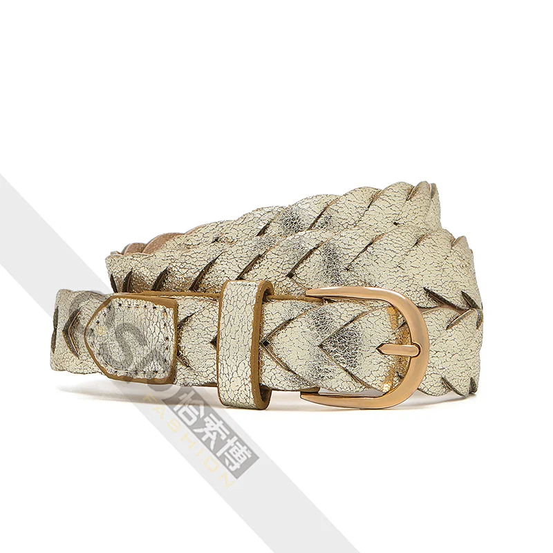 Braided Belt Women Waist Belt gold Buckle Adjustable Waistband For Dress Jeans Pants