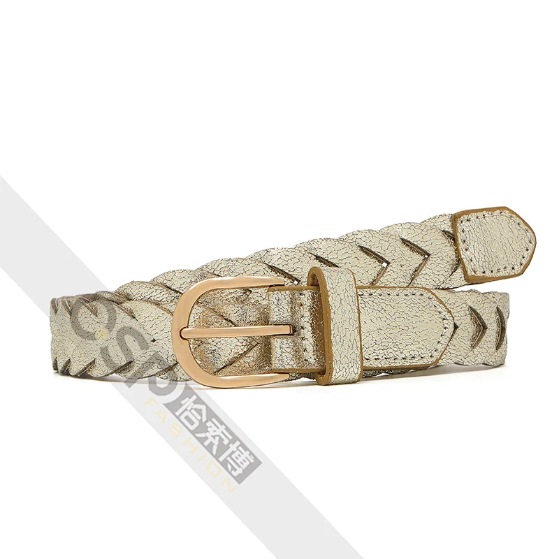 Braided Belt Women Waist Belt gold Buckle Adjustable Waistband For Dress Jeans Pants