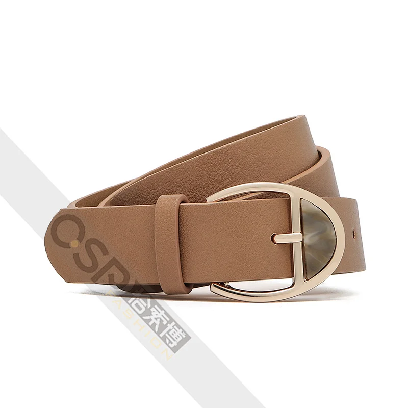 Simple ladies belt jeans belt and the buckle with resin