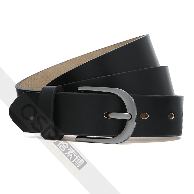 Classic leather belt for Dress pants with Classic buckle,ladies Waist belt