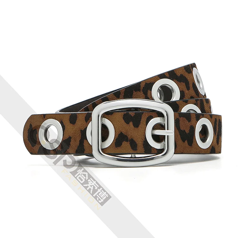 Punk-style  eyelet ladies belt leopard print ladies belt