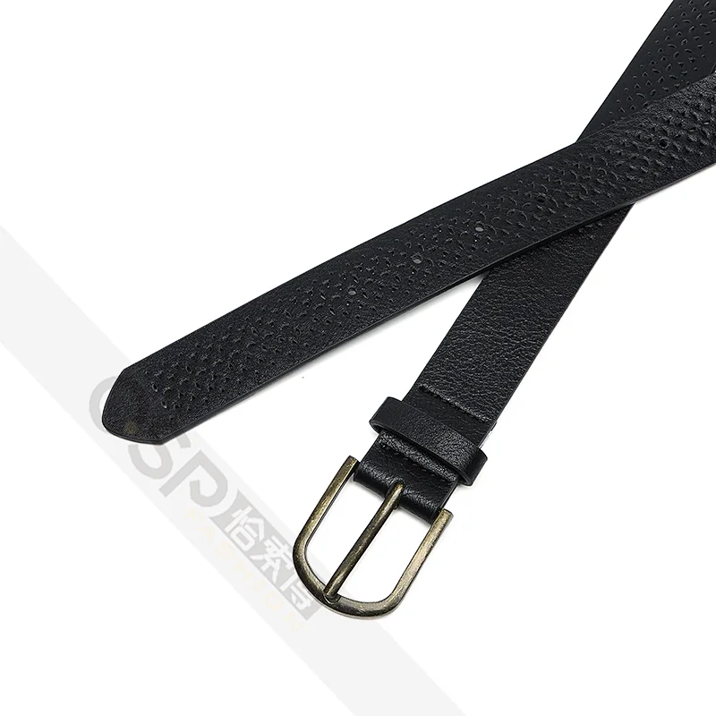 women simple design women punched lady belts