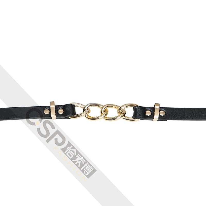 pu ladies belt splice chain belt