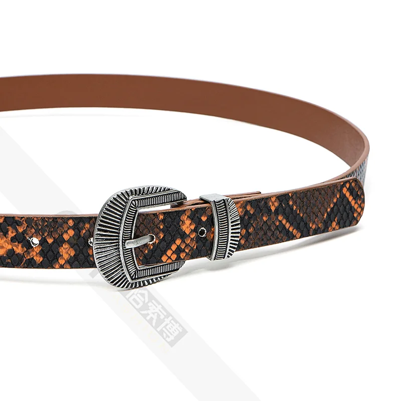 Western Belt Vintage Buckle Carved Metal Retro Cowboy Waist Band PU Leather Strap Formal Casual Fashion belt