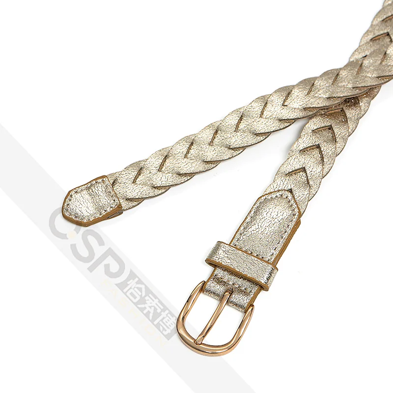 Braided Belt Women Waist Belt gold Buckle Adjustable Waistband For Dress Jeans Pants