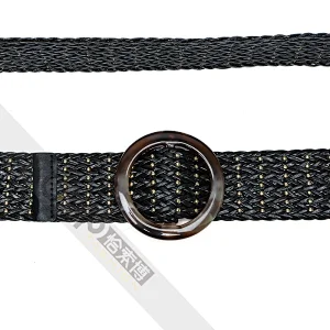 Ladies Braided belt rivet decorative belt resin buckle belt