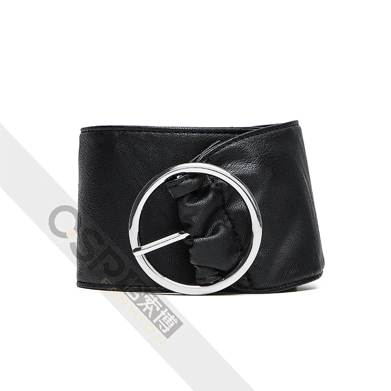 Women's Dress Belts,Wide Waist belts for Ladies with Round Buckle