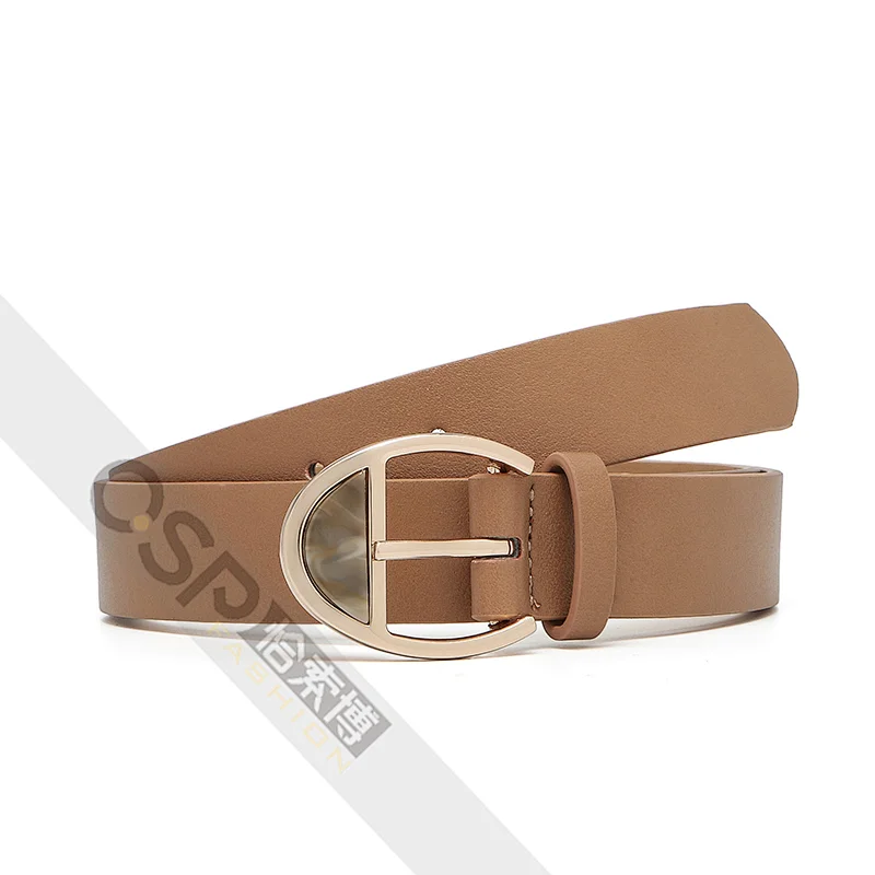 Simple ladies belt jeans belt and the buckle with resin