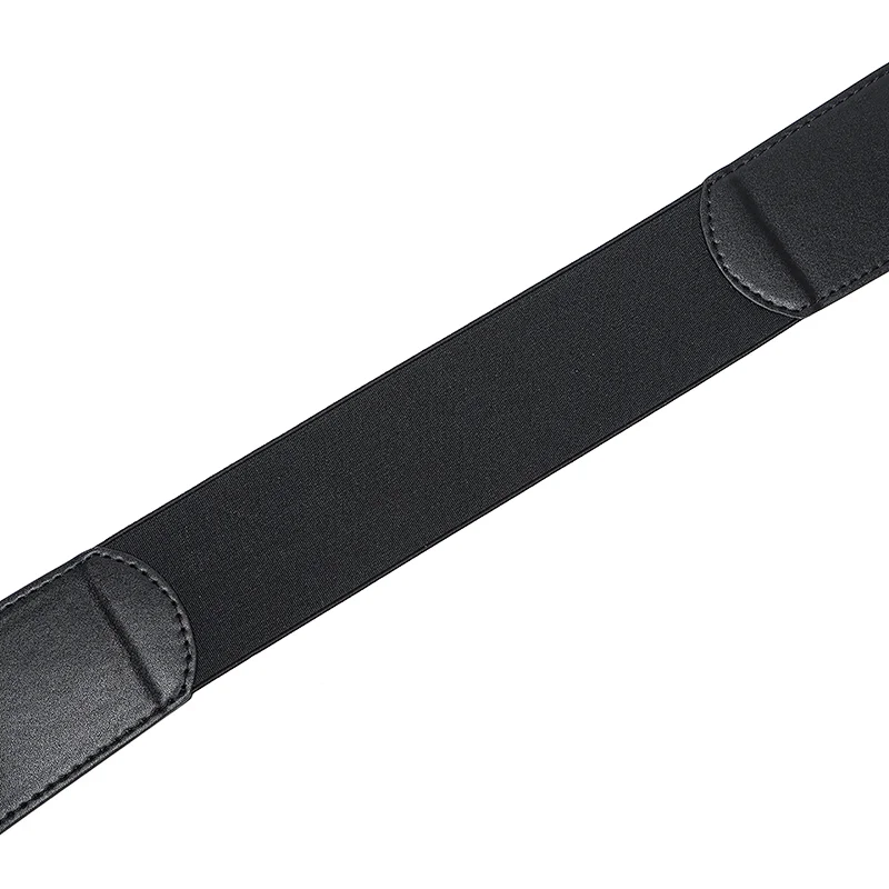 Wide Elastic Vintage Cinch Retro Metal Interlock Buckle Belt