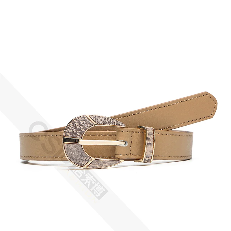 Casual Lady Belt,Simple waist belt with snake element buckle