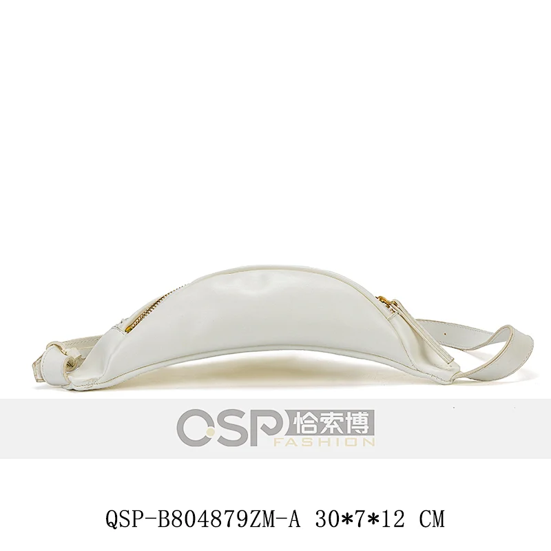 Fancy White Woven Waist Bag for Ladies Fashion Zipper Woman Belt Bag