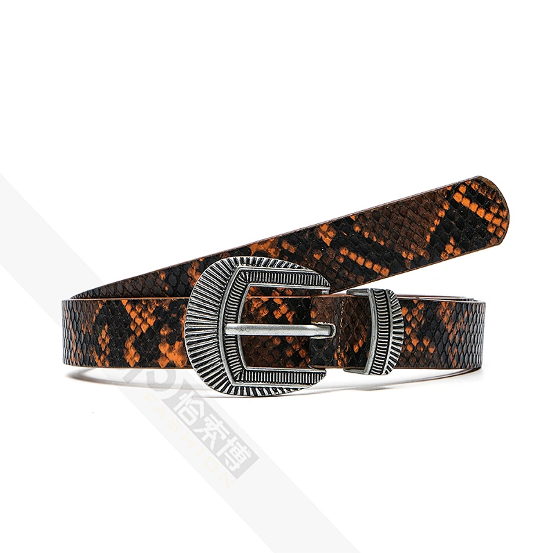 Western Belt Vintage Buckle Carved Metal Retro Cowboy Waist Band PU Leather Strap Formal Casual Fashion belt