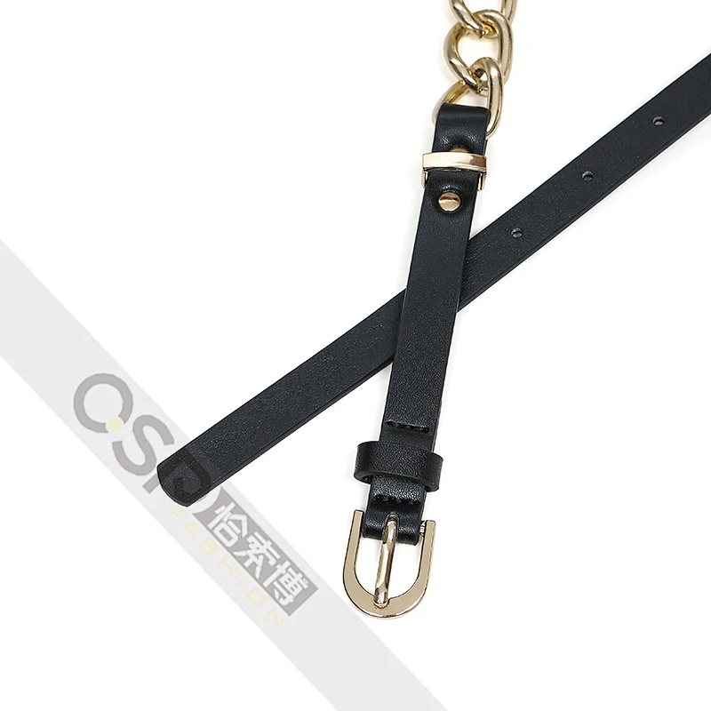 pu ladies belt splice chain belt