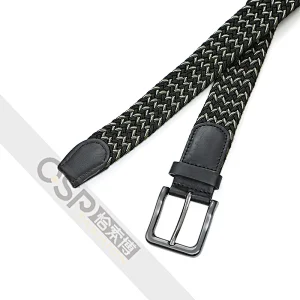 Men Cotton Elastic Two Tone Stretch Belt,Mens Belt, Elastic Belt for Men,Stretch Woven Belt