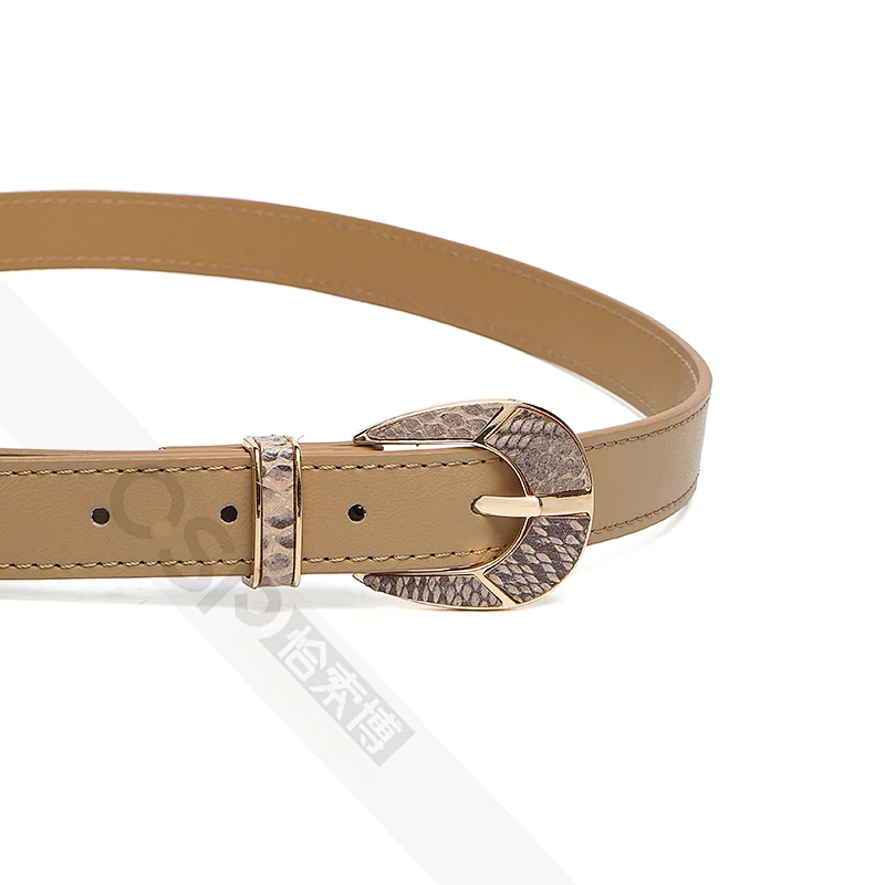 Casual Lady Belt,Simple waist belt with snake element buckle