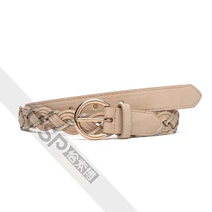Women Simple Braided PU Strap Waist Belt