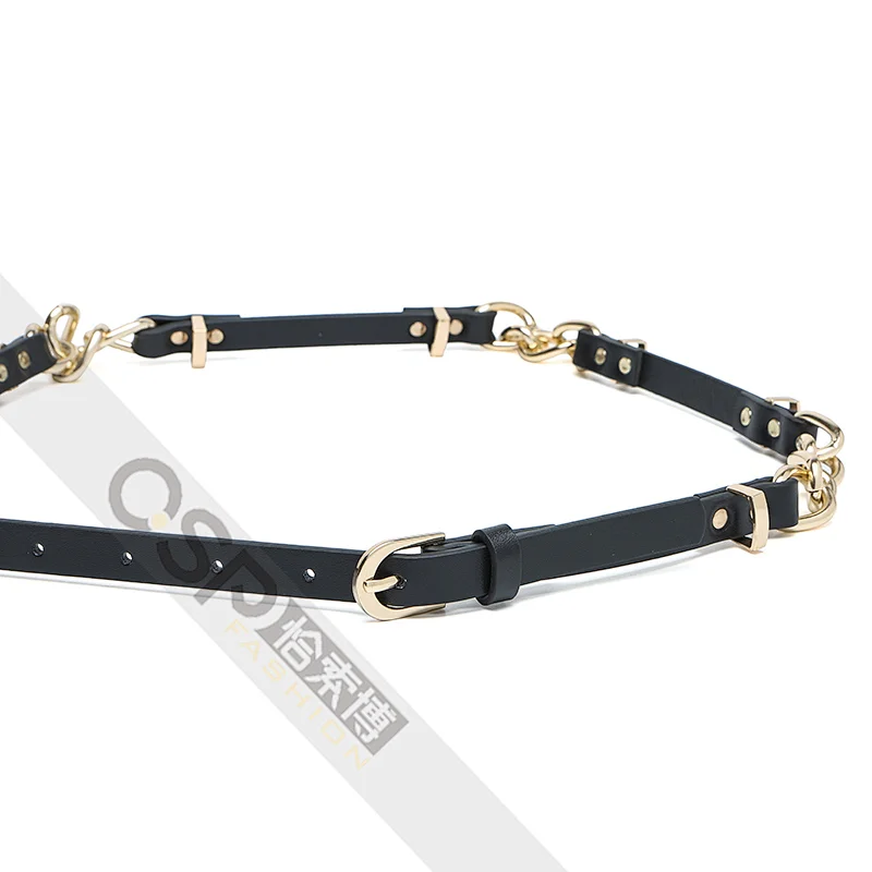 pu ladies belt splice chain belt